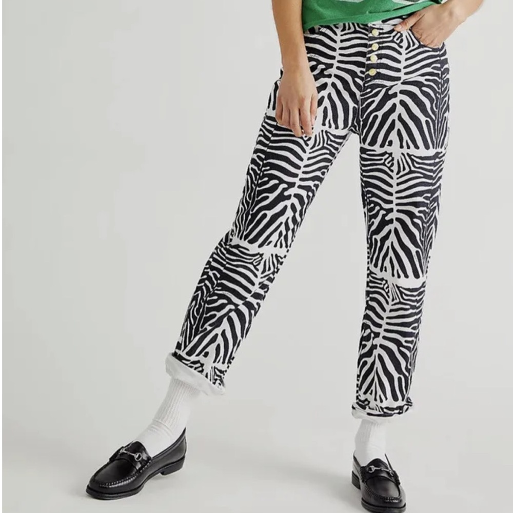 High Waist House of Sunny Zebra Jeans. Maximalist Rockstar Girlfriend